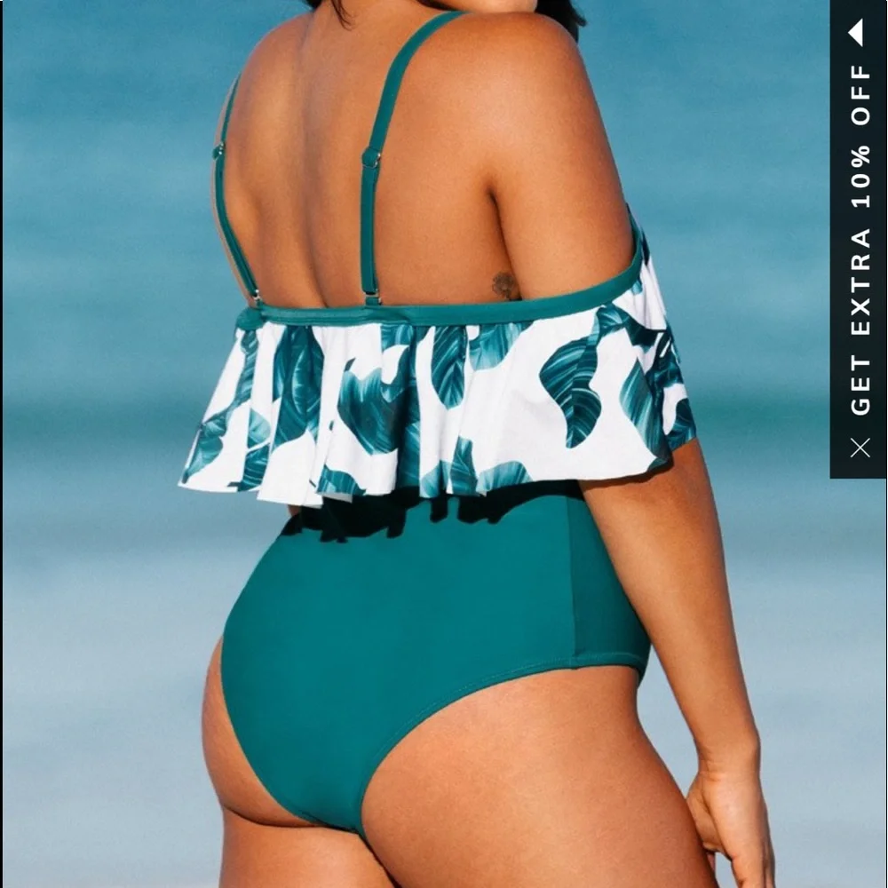 New Cupshe Zora Tropical Plus Size One‎ Piece Swimsuit Size 0X